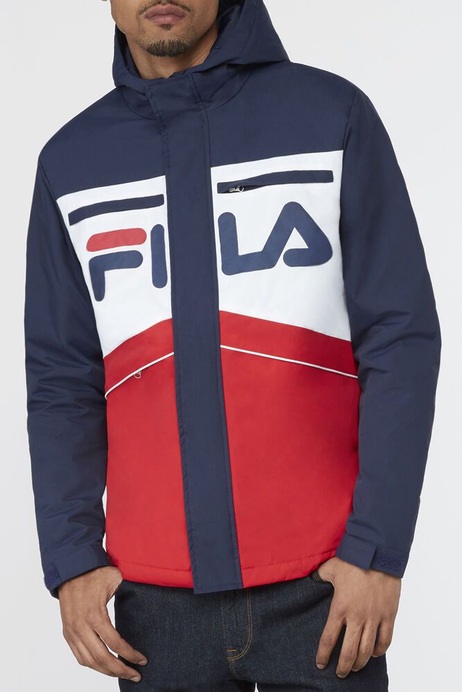 Fila Jakke Herre Marineblå/Hvite/Rød Linden 054832-CMA